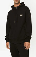 Hanorac DOLCE & GABBANA, hooded zi-up sweatshirt, Negru