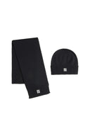 Set DSQUARED2 D2 Upside Down cu fular si caciula - Negru