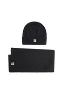 Set DSQUARED2 D2 Upside Down cu fular si caciula - Negru