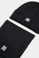 Set DSQUARED2 D2 Upside Down cu fular si caciula - Negru