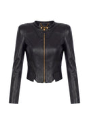 Jacheta ELISABETTA FRANCHI, Leather jacket, Negru