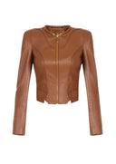 Jacheta ELISABETTA FRANCHI, Leather jacket, Maro