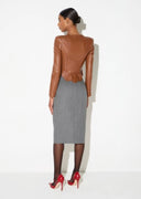 Jacheta ELISABETTA FRANCHI, Leather jacket, Maro