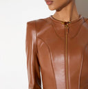 Jacheta ELISABETTA FRANCHI, Leather jacket, Maro