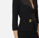 Jacheta ELISABETTA FRANCHI, in double layer crêpe and satin fabrics