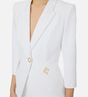 Sacou ELISABETTA FRANCHI, Jacket in double layer stretch crêpe fabric, Alb