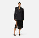 Sacou ELISABETTA FRANCHI, lightweight crêpe fabric and satin, Negru