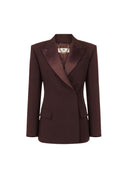 Sacou ELISABETTA FRANCHI, lightweight crêpe fabric and satin, Maro