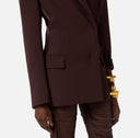 Sacou ELISABETTA FRANCHI, lightweight crêpe fabric and satin, Maro