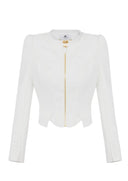 Jacheta ELISABETTA FRANCHI, Jacket in double layer crêpe and satin fabrics