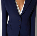 Sacou ELISABETTA FRANCHI, Jacket in lightweight crêpe, Bleumarin