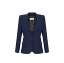 Sacou ELISABETTA FRANCHI, Jacket in lightweight crêpe, Bleumarin
