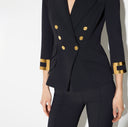 Sacou ELISABETTA FRANCHI, double layer stretch crêpe fabric with jewel logo, Negru