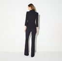Sacou ELISABETTA FRANCHI, double layer stretch crêpe fabric with jewel logo, Negru
