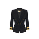 Sacou ELISABETTA FRANCHI, double layer stretch crêpe fabric with jewel logo, Negru