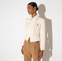 Sacou ELISABETTA FRANCHI,   double layer stretch crêpe fabric, Cream