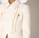 Sacou ELISABETTA FRANCHI,   double layer stretch crêpe fabric, Cream