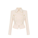 Sacou ELISABETTA FRANCHI,   double layer stretch crêpe fabric, Cream