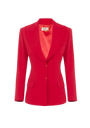Sacou ELISABETTA FRANCHI, Lightweight crêpe jacket with laces, Rosu