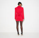 Sacou ELISABETTA FRANCHI, Lightweight crêpe jacket with laces, Rosu