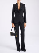 Sacou ELISABETTA FRANCHI,  double layer stretch crêpe fabric, Negru