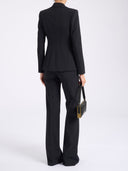 Sacou ELISABETTA FRANCHI,  double layer stretch crêpe fabric, Negru