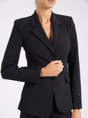 Sacou ELISABETTA FRANCHI,  double layer stretch crêpe fabric, Negru