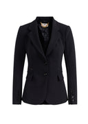 Sacou ELISABETTA FRANCHI,  double layer stretch crêpe fabric, Negru