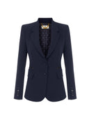 Sacou ELISABETTA FRANCHI,  double layer stretch crêpe fabric, Bleumarin