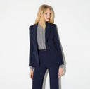 Sacou ELISABETTA FRANCHI,  double layer stretch crêpe fabric, Bleumarin