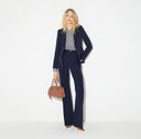 Sacou ELISABETTA FRANCHI,  double layer stretch crêpe fabric, Bleumarin
