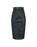 Fusta ELISABETTA FRANCHI, Leather skirt with zip