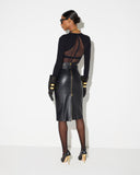 Fusta ELISABETTA FRANCHI, Leather skirt with zip