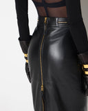 Fusta ELISABETTA FRANCHI, Leather skirt with zip