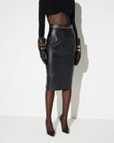 Fusta ELISABETTA FRANCHI, Leather skirt with zip