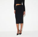 Fusta ELISABETTA FRANCHI, Snake-pattern knit skirt, Negru