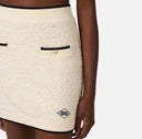 Fusta ELISABETTA FRANCHI, Miniskirt in bouclé chenille fabric with contrasting details