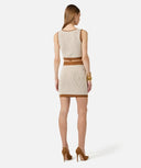 Fusta ELISABETTA FRANCHi, Miniskirt in chenille fabric with waffle stitch