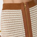 Fusta ELISABETTA FRANCHi, Miniskirt in chenille fabric with waffle stitch