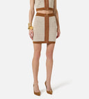 Fusta ELISABETTA FRANCHi, Miniskirt in chenille fabric with waffle stitch