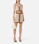 Fusta ELISABETTA FRANCHi, Miniskirt in chenille fabric with waffle stitch