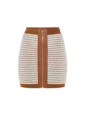 Fusta ELISABETTA FRANCHi, Miniskirt in chenille fabric with waffle stitch
