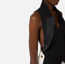 Vesta ELISABETTA FRANCHI, Waistcoat in lightweight crêpe fabric with satin lapels