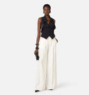 Vesta ELISABETTA FRANCHI, Waistcoat in lightweight crêpe fabric with satin lapels