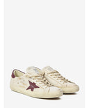 Sneakers GOLDEN GOOSE, Super Star sneakers, Alb si Visiniu