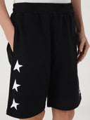 Pantaloni scurti Golden Goose, Cotton, White Stars, Black
