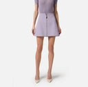 Fusta ELISABETTA FRANCHI, Miniskirt in double layer stretch crêpe fabric, Mov