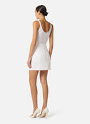 Fusta ELISABETTA FRANCHI, Miniskirt in double layer stretch crêpe fabric with elastic straps