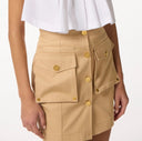 Fusta ELISABETTA FRANCHI, Cotton gabardine miniskirt with cargo pockets