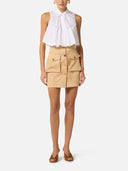 Fusta ELISABETTA FRANCHI, Cotton gabardine miniskirt with cargo pockets